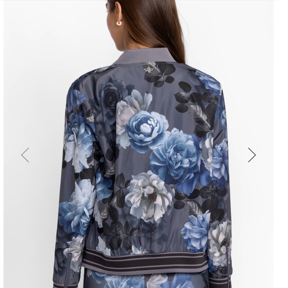 JOHNNY WAS GREY PEONY DROP SHOULDER BOMBER JACKET XS - Picture 3 of 6